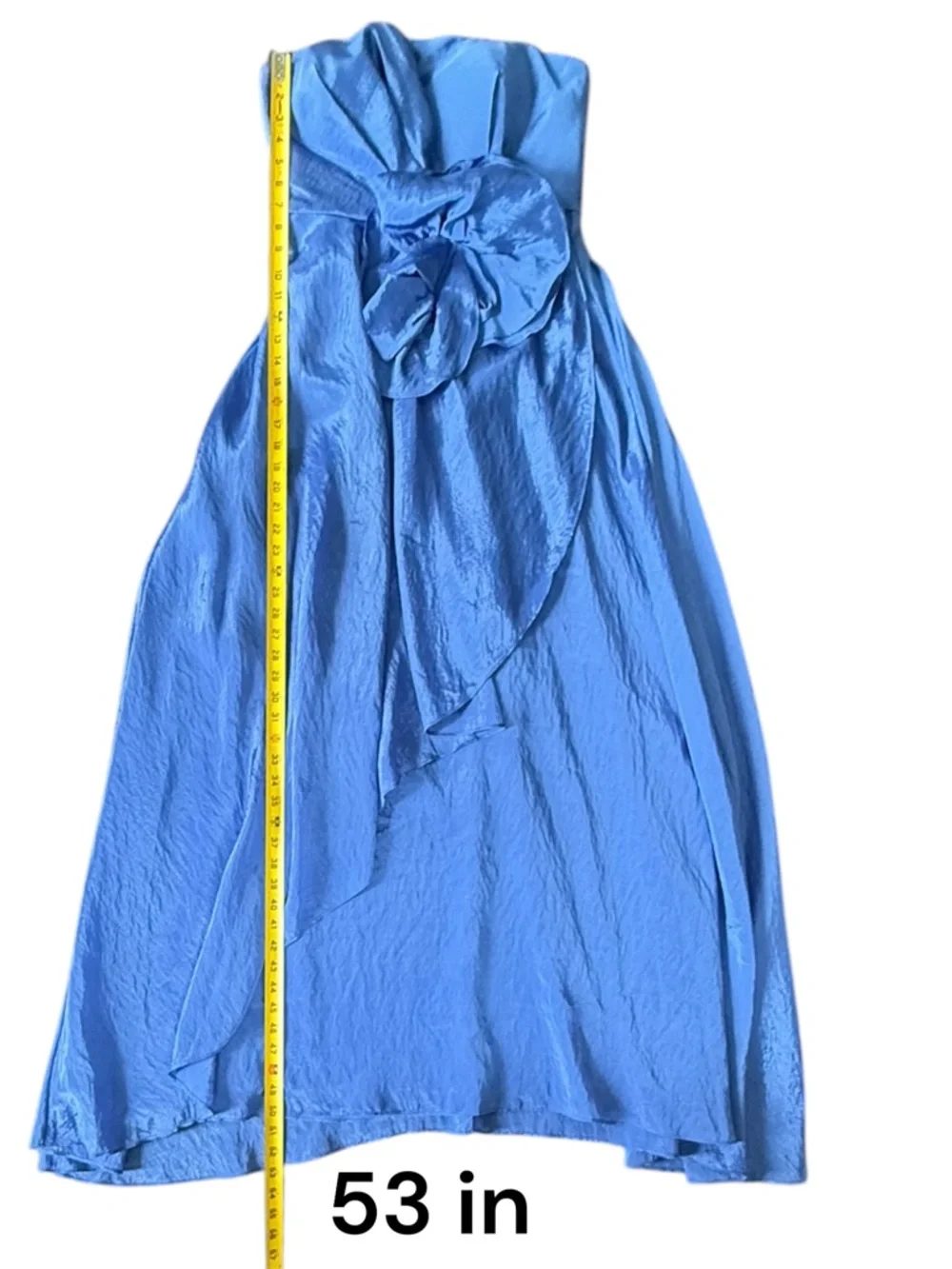 Muse by Marchesa Dress Women Strapless Blue Size 6 Rosette Maxi NWT - Picture 6 of 12